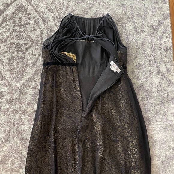 Kay Unger New York Black & Gold Cocktail Dress - Picture 8 of 9